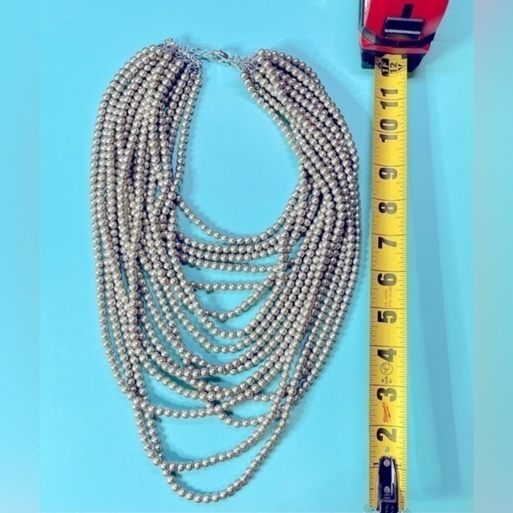 Source Unknown Multi-Strand Gray Pearl Necklace - image 3